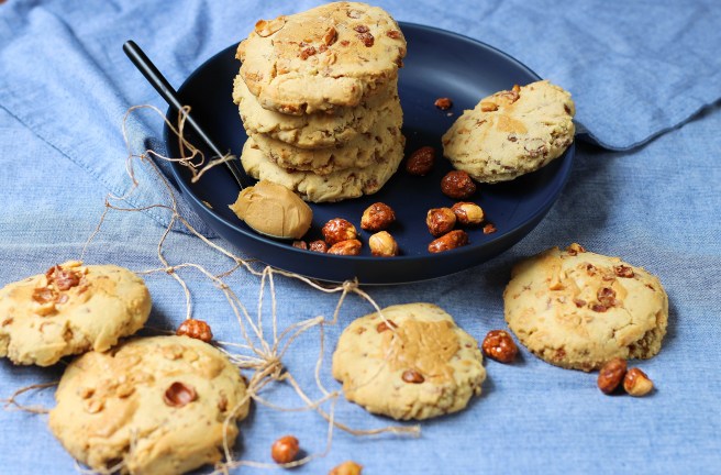 Cookies aux cacahuètes caramélisées et beurre de cacahuètes
